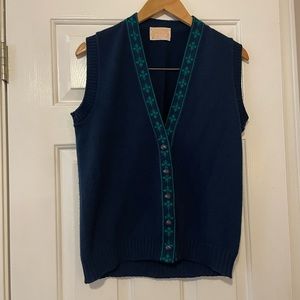 Timeless Treasure: Vintage Pendleton Wool Vest in Elegant Blue & Green 0141